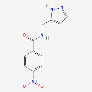 molecular formula C11H10N4O3 B4355482 4-NITRO-N~1~-(1H-PYRAZOL-5-YLMETHYL)BENZAMIDE 