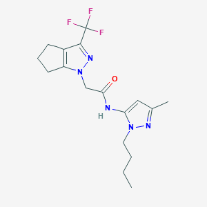 N-(1-butyl-3-methyl-1H-pyrazol-5-yl)-2-[3-(trifluoromethyl)-5,6-dihydrocyclopenta[c]pyrazol-1(4H)-yl]acetamide