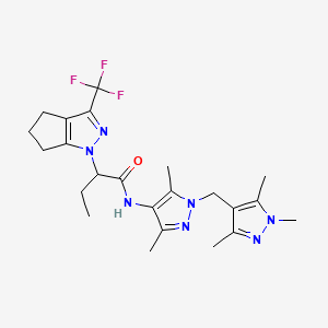 N-{3,5-dimethyl-1-[(1,3,5-trimethyl-1H-pyrazol-4-yl)methyl]-1H-pyrazol-4-yl}-2-[3-(trifluoromethyl)-5,6-dihydrocyclopenta[c]pyrazol-1(4H)-yl]butanamide