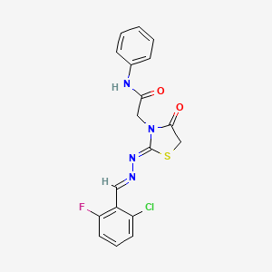 2-(2-{(Z)-2-[(E)-1-(2-CHLORO-6-FLUOROPHENYL)METHYLIDENE]HYDRAZONO}-4-OXO-1,3-THIAZOLAN-3-YL)-N-PHENYLACETAMIDE