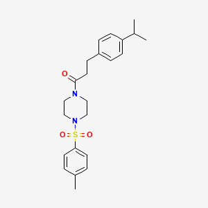 molecular formula C23H30N2O3S B4355610 3-(4-ISOPROPYLPHENYL)-1-{4-[(4-METHYLPHENYL)SULFONYL]PIPERAZINO}-1-PROPANONE 