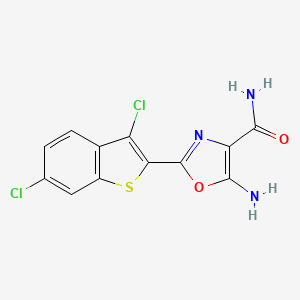 5-Amino-2-(3,6-dichloro-1-benzothiophen-2-yl)-1,3-oxazole-4-carboxamide