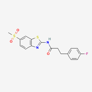 3-(4-fluorophenyl)-N-[6-(methylsulfonyl)-1,3-benzothiazol-2-yl]propanamide