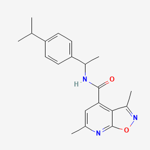 molecular formula C20H23N3O2 B4355647 N-[1-(4-isopropylphenyl)ethyl]-3,6-dimethylisoxazolo[5,4-b]pyridine-4-carboxamide 