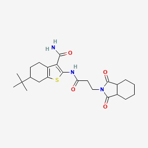 6-(TERT-BUTYL)-2-{[3-(1,3-DIOXOOCTAHYDRO-2H-ISOINDOL-2-YL)PROPANOYL]AMINO}-4,5,6,7-TETRAHYDRO-1-BENZOTHIOPHENE-3-CARBOXAMIDE