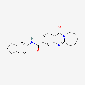 N-(2,3-dihydro-1H-inden-5-yl)-12-oxo-6,7,8,9,10,12-hexahydroazepino[2,1-b]quinazoline-3-carboxamide