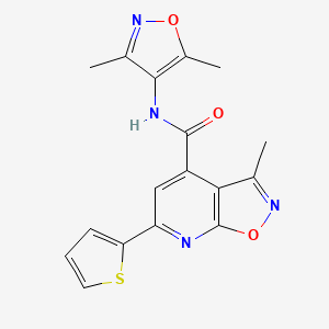 molecular formula C17H14N4O3S B4355701 N-(3,5-dimethyl-4-isoxazolyl)-3-methyl-6-(2-thienyl)isoxazolo[5,4-b]pyridine-4-carboxamide 