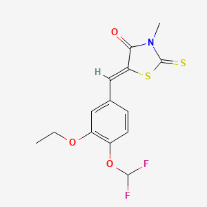 5-[4-(difluoromethoxy)-3-ethoxybenzylidene]-3-methyl-2-thioxo-1,3-thiazolidin-4-one