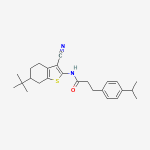 N-[6-(TERT-BUTYL)-3-CYANO-4,5,6,7-TETRAHYDRO-1-BENZOTHIOPHEN-2-YL]-3-(4-ISOPROPYLPHENYL)PROPANAMIDE