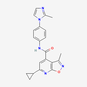 6-cyclopropyl-3-methyl-N-[4-(2-methyl-1H-imidazol-1-yl)phenyl]isoxazolo[5,4-b]pyridine-4-carboxamide