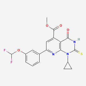 Methyl 1-cyclopropyl-7-[3-(difluoromethoxy)phenyl]-4-oxo-2-sulfanyl-1,4-dihydropyrido[2,3-d]pyrimidine-5-carboxylate