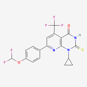 1-cyclopropyl-7-[4-(difluoromethoxy)phenyl]-2-sulfanyl-5-(trifluoromethyl)pyrido[2,3-d]pyrimidin-4(1H)-one