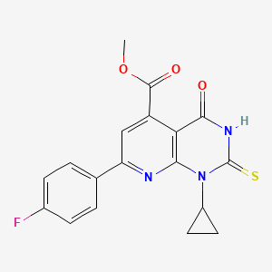 Methyl 1-cyclopropyl-7-(4-fluorophenyl)-4-oxo-2-sulfanyl-1,4-dihydropyrido[2,3-d]pyrimidine-5-carboxylate