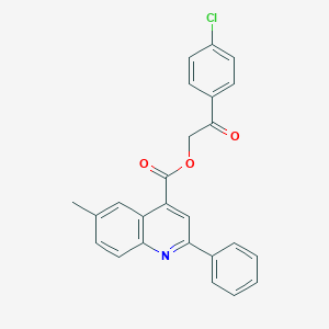 molecular formula C25H18ClNO3 B435577 2-(4-Chlorophenyl)-2-oxoethyl 6-methyl-2-phenyl-4-quinolinecarboxylate CAS No. 488725-90-2