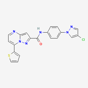 N-[4-(4-chloro-1H-pyrazol-1-yl)phenyl]-7-(2-thienyl)pyrazolo[1,5-a]pyrimidine-2-carboxamide