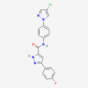 N-[4-(4-chloro-1H-pyrazol-1-yl)phenyl]-5-(4-fluorophenyl)-1H-pyrazole-3-carboxamide