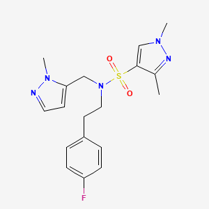 molecular formula C18H22FN5O2S B4355873 N-[2-(4-fluorophenyl)ethyl]-1,3-dimethyl-N-[(1-methyl-1H-pyrazol-5-yl)methyl]-1H-pyrazole-4-sulfonamide 