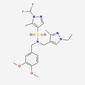 1-(difluoromethyl)-N-(3,4-dimethoxybenzyl)-N-[(1-ethyl-3-methyl-1H-pyrazol-4-yl)methyl]-5-methyl-1H-pyrazole-4-sulfonamide