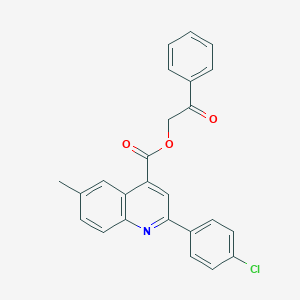molecular formula C25H18ClNO3 B435589 2-Oxo-2-phenylethyl 2-(4-chlorophenyl)-6-methylquinoline-4-carboxylate CAS No. 312951-73-8