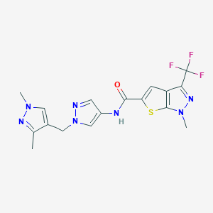 N~5~-{1-[(1,3-DIMETHYL-1H-PYRAZOL-4-YL)METHYL]-1H-PYRAZOL-4-YL}-1-METHYL-3-(TRIFLUOROMETHYL)-1H-THIENO[2,3-C]PYRAZOLE-5-CARBOXAMIDE