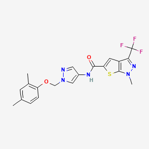 N-{1-[(2,4-dimethylphenoxy)methyl]-1H-pyrazol-4-yl}-1-methyl-3-(trifluoromethyl)-1H-thieno[2,3-c]pyrazole-5-carboxamide