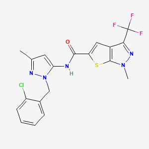 N-[1-(2-chlorobenzyl)-3-methyl-1H-pyrazol-5-yl]-1-methyl-3-(trifluoromethyl)-1H-thieno[2,3-c]pyrazole-5-carboxamide