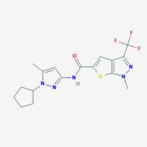 N-(1-cyclopentyl-5-methyl-1H-pyrazol-3-yl)-1-methyl-3-(trifluoromethyl)-1H-thieno[2,3-c]pyrazole-5-carboxamide