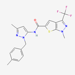 1-METHYL-N~5~-[3-METHYL-1-(4-METHYLBENZYL)-1H-PYRAZOL-5-YL]-3-(TRIFLUOROMETHYL)-1H-THIENO[2,3-C]PYRAZOLE-5-CARBOXAMIDE