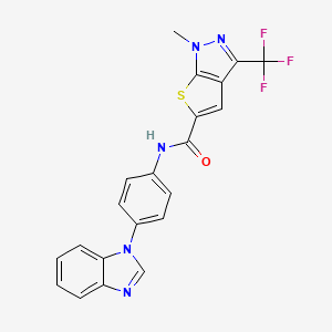 N-[4-(1H-benzimidazol-1-yl)phenyl]-1-methyl-3-(trifluoromethyl)-1H-thieno[2,3-c]pyrazole-5-carboxamide