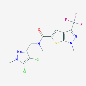 N-[(4,5-dichloro-1-methyl-1H-pyrazol-3-yl)methyl]-N,1-dimethyl-3-(trifluoromethyl)-1H-thieno[2,3-c]pyrazole-5-carboxamide