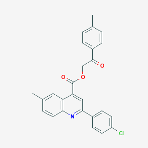 molecular formula C26H20ClNO3 B435598 2-(4-Methylphenyl)-2-oxoethyl 2-(4-chlorophenyl)-6-methyl-4-quinolinecarboxylate CAS No. 499210-02-5