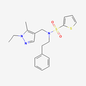 molecular formula C19H23N3O2S2 B4356017 N-[(1-ethyl-5-methyl-1H-pyrazol-4-yl)methyl]-N-(2-phenylethyl)-2-thiophenesulfonamide 