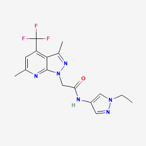 2-[3,6-dimethyl-4-(trifluoromethyl)-1H-pyrazolo[3,4-b]pyridin-1-yl]-N-(1-ethyl-1H-pyrazol-4-yl)acetamide