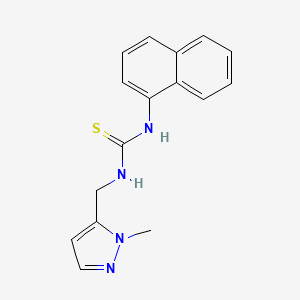 molecular formula C16H16N4S B4356047 N-[(1-METHYL-1H-PYRAZOL-5-YL)METHYL]-N'-(1-NAPHTHYL)THIOUREA 