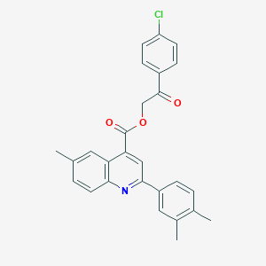 molecular formula C27H22ClNO3 B435605 2-(4-Chlorophenyl)-2-oxoethyl 2-(3,4-dimethylphenyl)-6-methylquinoline-4-carboxylate CAS No. 355394-39-7