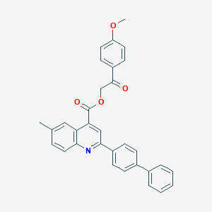 molecular formula C32H25NO4 B435606 2-(4-Methoxyphenyl)-2-oxoethyl 2-(biphenyl-4-yl)-6-methylquinoline-4-carboxylate CAS No. 355394-33-1