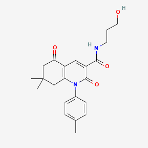 N-(3-hydroxypropyl)-7,7-dimethyl-1-(4-methylphenyl)-2,5-dioxo-6,8-dihydroquinoline-3-carboxamide