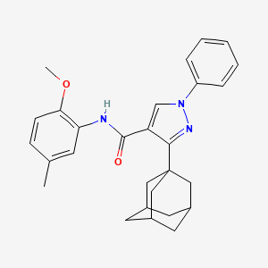 molecular formula C28H31N3O2 B4356080 3-(1-adamantyl)-N-(2-methoxy-5-methylphenyl)-1-phenyl-1H-pyrazole-4-carboxamide 