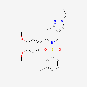 molecular formula C24H31N3O4S B4356105 N-(3,4-DIMETHOXYBENZYL)-N-[(1-ETHYL-3-METHYL-1H-PYRAZOL-4-YL)METHYL]-3,4-DIMETHYL-1-BENZENESULFONAMIDE 