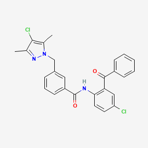 N-(2-benzoyl-4-chlorophenyl)-3-[(4-chloro-3,5-dimethyl-1H-pyrazol-1-yl)methyl]benzamide