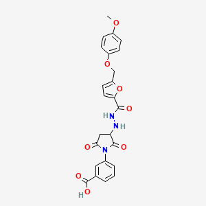 3-{3-[2-({5-[(4-methoxyphenoxy)methyl]furan-2-yl}carbonyl)hydrazinyl]-2,5-dioxopyrrolidin-1-yl}benzoic acid