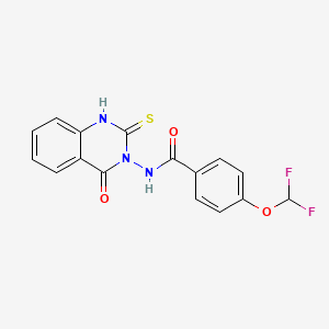 molecular formula C16H11F2N3O3S B4356167 4-(DIFLUOROMETHOXY)-N-[4-OXO-2-SULFANYL-3(4H)-QUINAZOLINYL]BENZAMIDE 