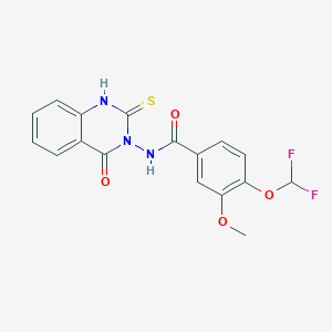 4-(DIFLUOROMETHOXY)-3-METHOXY-N-[4-OXO-2-SULFANYL-3(4H)-QUINAZOLINYL]BENZAMIDE