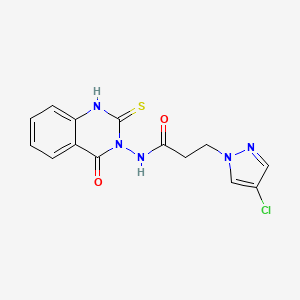 3-(4-CHLORO-1H-PYRAZOL-1-YL)-N-[4-OXO-2-SULFANYL-3(4H)-QUINAZOLINYL]PROPANAMIDE