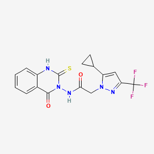 2-[5-CYCLOPROPYL-3-(TRIFLUOROMETHYL)-1H-PYRAZOL-1-YL]-N-[4-OXO-2-SULFANYL-3(4H)-QUINAZOLINYL]ACETAMIDE