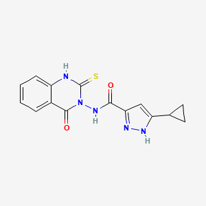 5-CYCLOPROPYL-N-[4-OXO-2-SULFANYL-3(4H)-QUINAZOLINYL]-1H-PYRAZOLE-3-CARBOXAMIDE