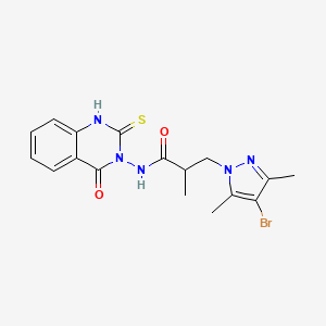 3-(4-BROMO-3,5-DIMETHYL-1H-PYRAZOL-1-YL)-2-METHYL-N-[4-OXO-2-SULFANYL-3(4H)-QUINAZOLINYL]PROPANAMIDE