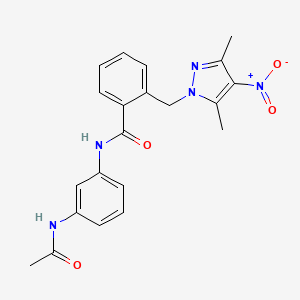 N-[3-(acetylamino)phenyl]-2-[(3,5-dimethyl-4-nitro-1H-pyrazol-1-yl)methyl]benzamide