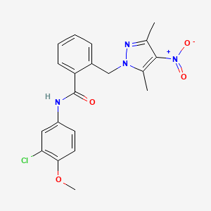 N-(3-chloro-4-methoxyphenyl)-2-[(3,5-dimethyl-4-nitro-1H-pyrazol-1-yl)methyl]benzamide