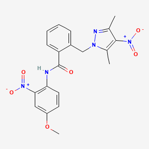 2-[(3,5-dimethyl-4-nitro-1H-pyrazol-1-yl)methyl]-N-(4-methoxy-2-nitrophenyl)benzamide